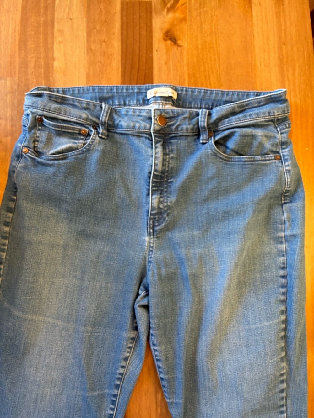 Coldwater Creek Classic Blue Straight-Leg Jeans with Raw Hem - Picture 2 of 8